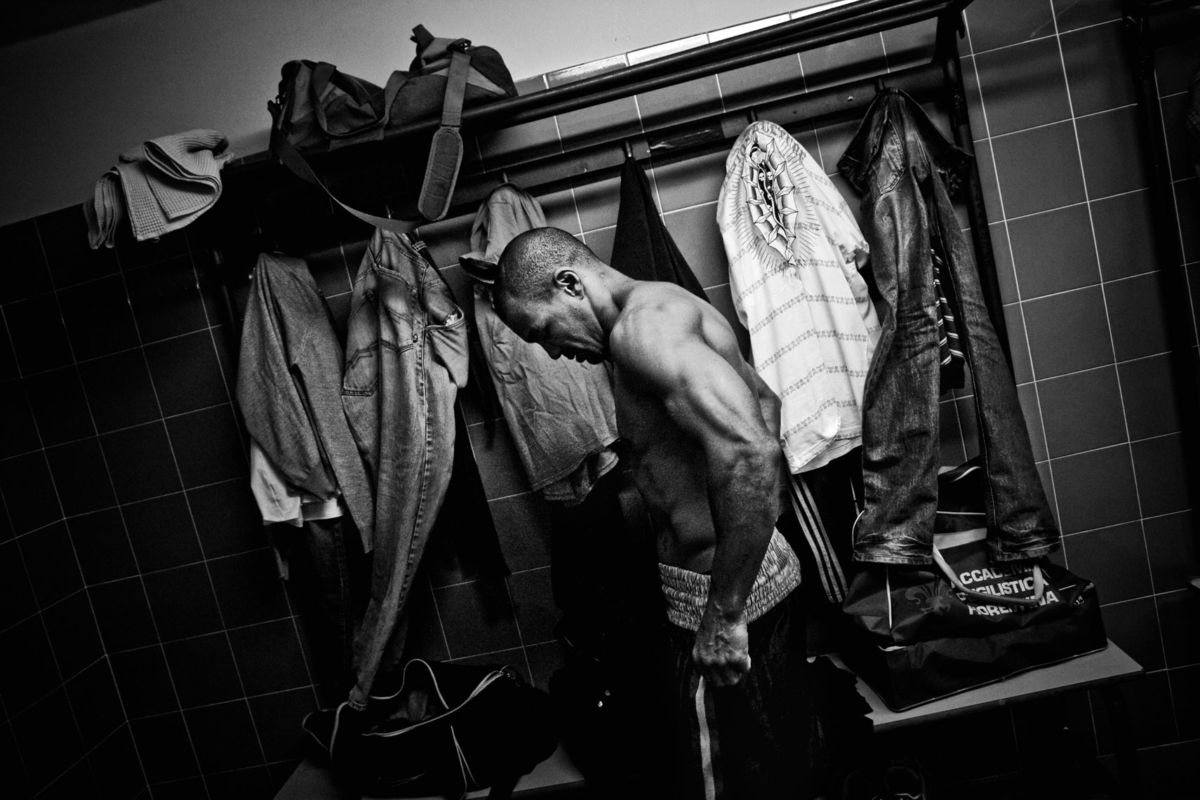 ITALY. Florence, 7th October 2011. Leonard Bundu after one training session in preparation of the match for the EBU (European Boxing Union) Welter Weight crown.