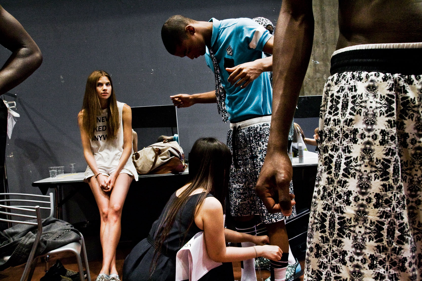 ITALY. Florence, 20th June 2013. Onitsuka Tiger X Andrea Pompilio spring-summer 2014 collection backstage.