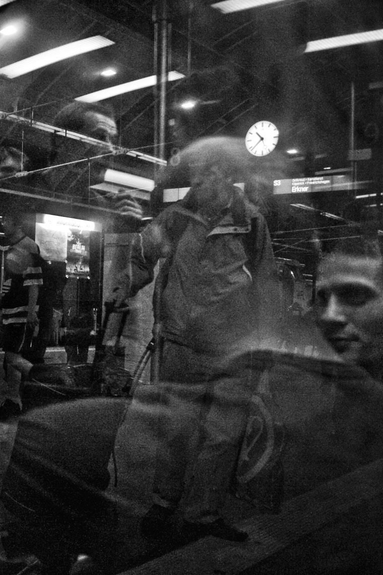 GERMANY. Berlin, 12th August 2010. Inside an underground train at Alexander Platz S-bahn station.